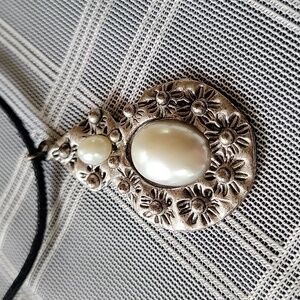 EH Silver and Faux Pearl Accents Necklace